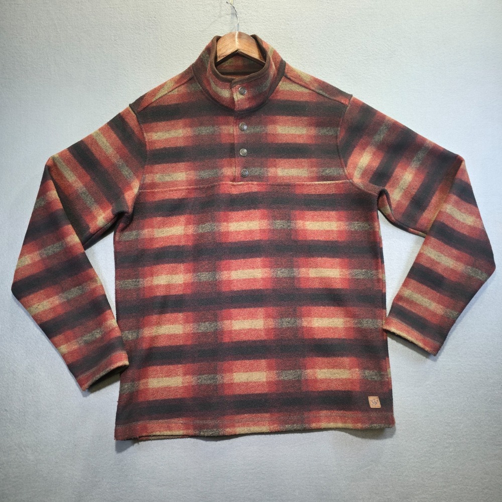 John Wayne Men's Multicolor Pullover Quarter Metal‎ Snap Sweater Size Small